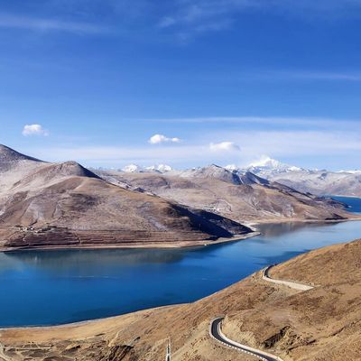 One of the three largest sacred lake in Tibet, it is over 72km long. It has a beautiful, pure, deep, blue color

#china #tibet #landscape #lake #water #mountains #nature #blue